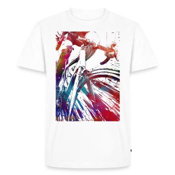 Sport : cyclisme, art - T-shirt Premium bio Homme - blanc - Devant - Nico (187cm)