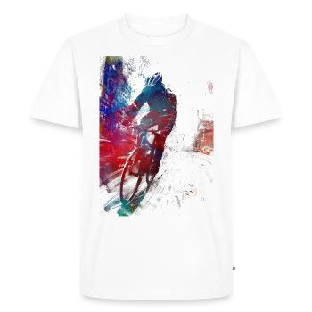 L’art du sport cycliste - T-shirt Premium bio Homme - blanc - Devant - Nico (187cm)