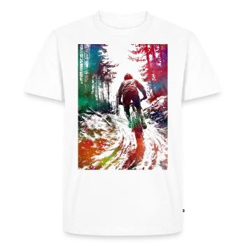 Mountain biker sport art - Men's Premium Organic T-Shirt - white - Front - Nico (187cm)