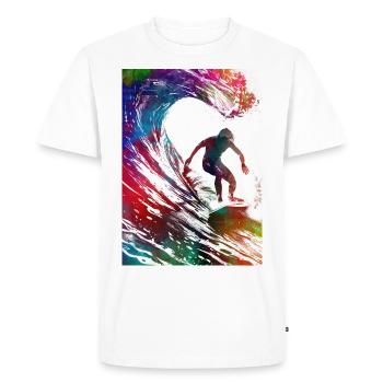 Surfeur sport art #surfer #sport - T-shirt Premium bio Homme - blanc - Devant - Nico (187cm)