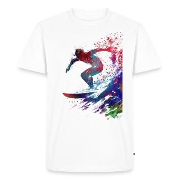 Surfeur sport art #surfer #sport - T-shirt Premium bio Homme - blanc - Devant - Nico (187cm)