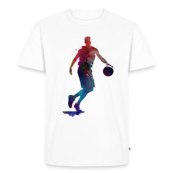 Basket-ball, sport, art, #basketball - T-shirt Premium bio Homme - blanc - Devant - Nico (187cm)