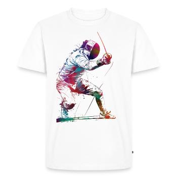 Escrime, sport, art, #fencing #sport - T-shirt Premium bio Homme - blanc - Devant - Nico (187cm)