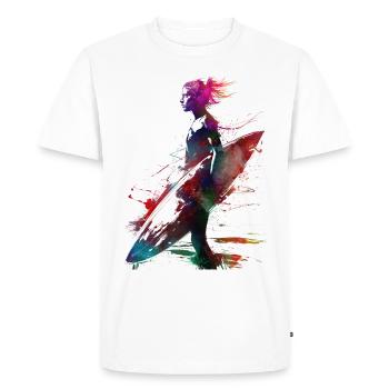 Surfeur sport art #surfer #sport - T-shirt Premium bio Homme - blanc - Devant - Nico (187cm)