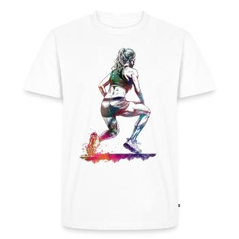 Fitness, sport, art - T-shirt Premium bio Homme - blanc - Devant - Nico (187cm)