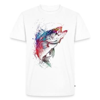 Pêche, sport, art, #fishing - T-shirt Premium bio Homme - blanc - Devant - Nico (187cm)