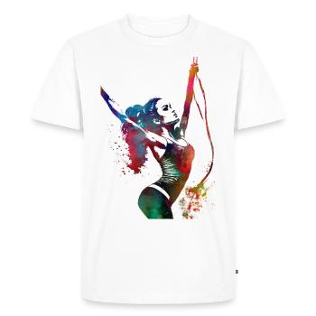 Articles de sport de fitness #fitness - T-shirt Premium bio Homme - blanc - Devant - Nico (187cm)