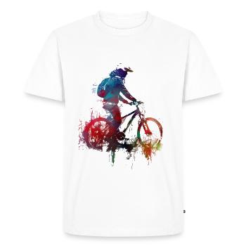 Sport de vélo de ville art #bike - T-shirt Premium bio Homme - blanc - Devant - Nico (187cm)
