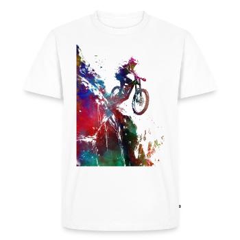 BMX rider sport art #sport #bike - T-shirt Premium bio Homme - blanc - Devant - Nico (187cm)