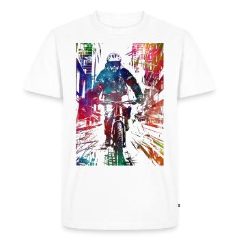 Sport de vélo de ville art #bike - T-shirt Premium bio Homme - blanc - Devant - Nico (187cm)