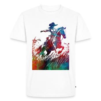 Cavalier sport art #rider #horse #sport - T-shirt Premium bio Homme - blanc - Devant - Nico (187cm)
