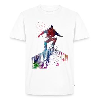 Parkour ville sport art - T-shirt Premium bio Homme - blanc - Devant - Nico (187cm)