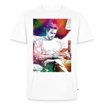 La vie de l’homme avec smartphone - T-shirt Premium bio Homme - blanc - Devant - Nico (187cm)