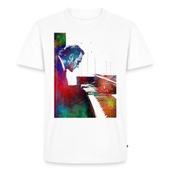 Pianiste art musical - T-shirt Premium bio Homme - blanc - Devant - Nico (187cm)