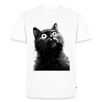 Black Cat Henry - Men's Premium Organic T-Shirt - white - Front - Nico (187cm)