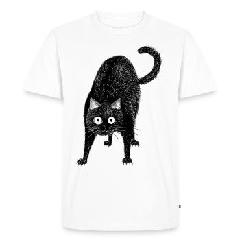 Black cat - Men's Premium Organic T-Shirt - white - Front - Nico (187cm)