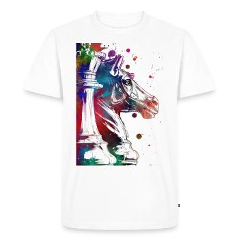 Pions d’échecs Sport - T-shirt Premium bio Homme - blanc - Devant - Nico (187cm)