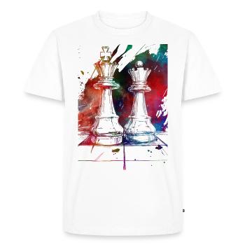 Pions d’échecs Sport - T-shirt Premium bio Homme - blanc - Devant - Nico (187cm)