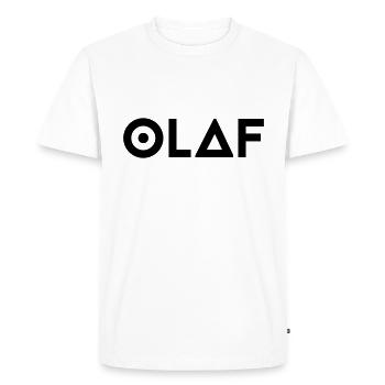 Prénom Olaf - T-shirt Premium bio Homme - blanc - Devant - Nico (187cm)