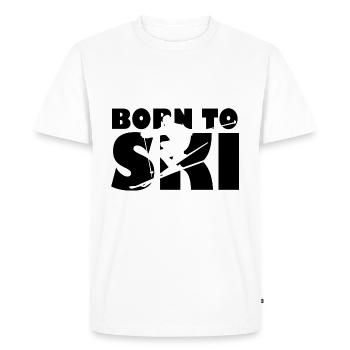 Né pour skier - T-shirt Premium bio Homme - blanc - Devant - Nico (187cm)