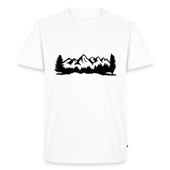 Mountains, forest and trees - Men's Premium Organic T-Shirt - white - Front - Nico (187cm)