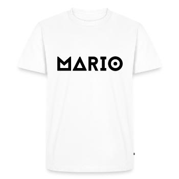 Prénom Mario - T-shirt Premium bio Homme - blanc - Devant - Nico (187cm)