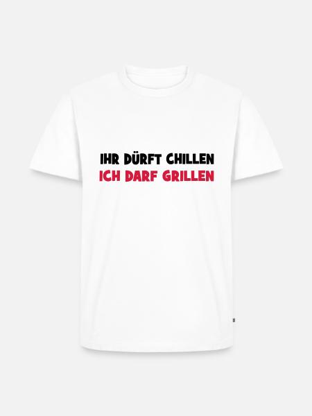 grillen - Männer Premium Bio T-Shirt - Weiß