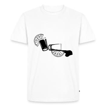 Tequila glass of alcohol - Men's Premium Organic T-Shirt - white - Front - Nico (187cm)
