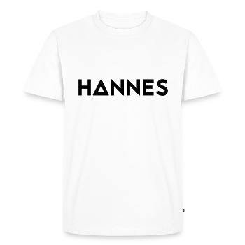 Prénom Hannes - T-shirt Premium bio Homme - blanc - Devant - Nico (187cm)