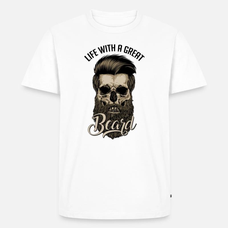 Große Beard - Männer Premium Bio T-Shirt - Weiß