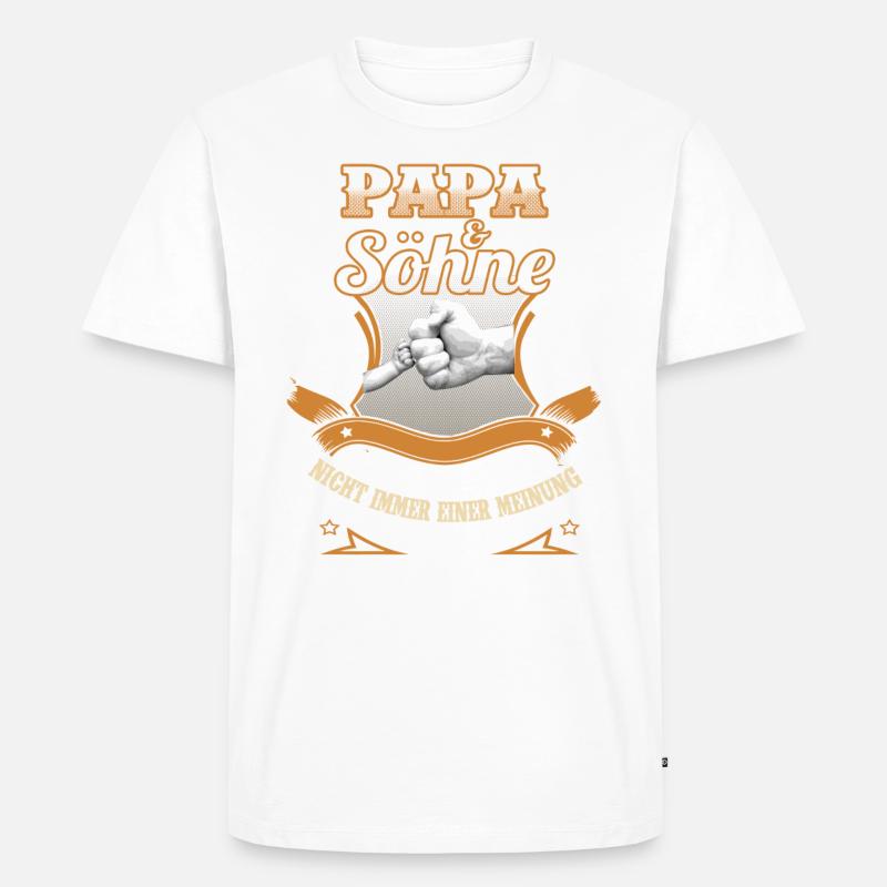 Papa & Söhne - Männer Premium Bio T-Shirt - Weiß