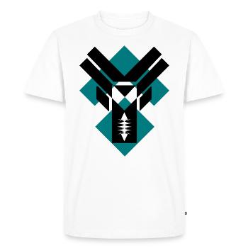 Géométrique Y - T-shirt Premium bio Homme - blanc - Devant - Nico (187cm)