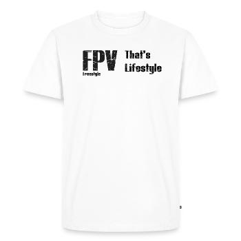 FPV T-Shirt - Men's Premium Organic T-Shirt - white - Front - Nico (187cm)