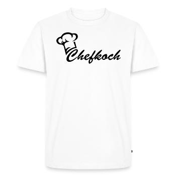 Chefkoch, Chef Koch Mütze, Kochmütze, Küchenchef, - Men's Premium Organic T-Shirt - white - Front - Nico (187cm)
