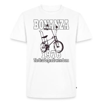 Bonanza 1976 - Année de naissance - Bonanzarad - T-shirt Premium bio Homme - blanc - Devant - Nico (187cm)