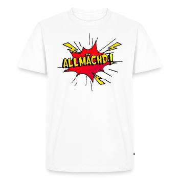Allmächd fränkisch Franken - Männer Premium Bio T-Shirt - Weiß - Vorne - Nico (187cm)