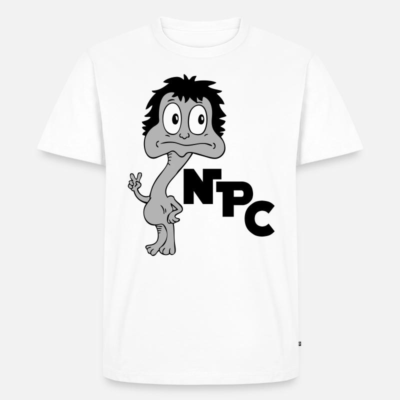 Sprüche Lustige Comic NPC - Männer Premium Bio T-Shirt - Weiß