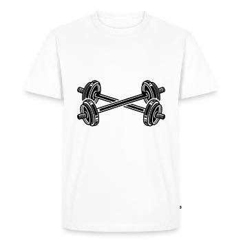 hanteln gewichte fitness - Männer Premium Bio T-Shirt - Weiß - Vorne - Nico (187cm)