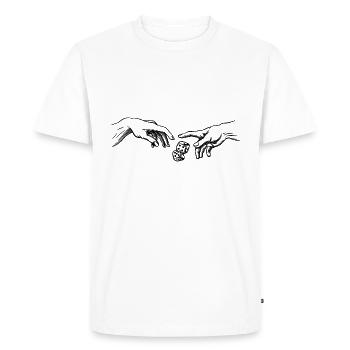 Dice The Creation of Adams Dice Player - Men's Premium Organic T-Shirt - white - Front - Nico (187cm)