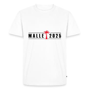 Malle 2025 Palmier - T-shirt Premium bio Homme - blanc - Devant - Nico (187cm)