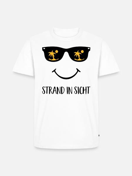 Strand in Sicht - Männer Premium Bio T-Shirt - Weiß