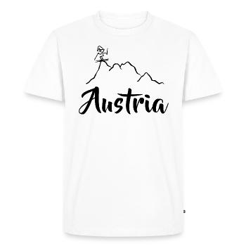 Skiers on the mountain - Downhill - Austria - Men's Premium Organic T-Shirt - white - Front - Nico (187cm)