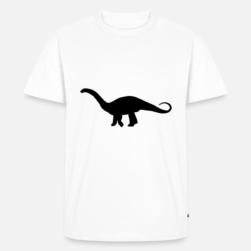 Apatosaurus dinosaurier silhouette - Männer Premium Bio T-Shirt - Weiß