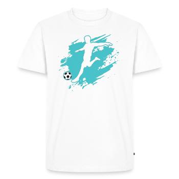Football-Footballer-Footballer - Men's Premium Organic T-Shirt - white - Front - Nico (187cm)