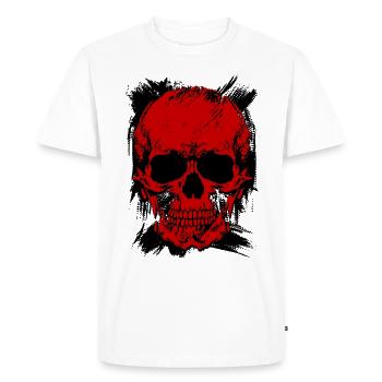 Totenschädel - Männer Premium Bio T-Shirt - Weiß - Vorne - Nico (187cm)