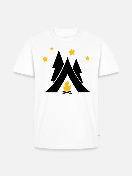 Zelt - Männer Premium Bio T-Shirt - Weiß