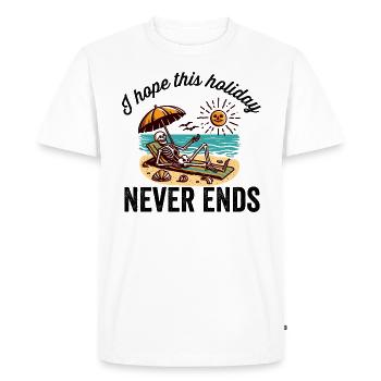 I hope this holiday never ends Eternal Beach Vibes - Men's Premium Organic T-Shirt - white - Front - Nico (187cm)