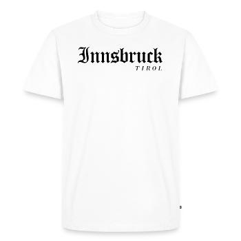 Beau t-shirt avec police Tyrol et Innsbruck - T-shirt Premium bio Homme - blanc - Devant - Nico (187cm)