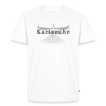 Karlsruhe - Château / Ville des matières - T-shirt Premium bio Homme - blanc - Devant - Nico (187cm)