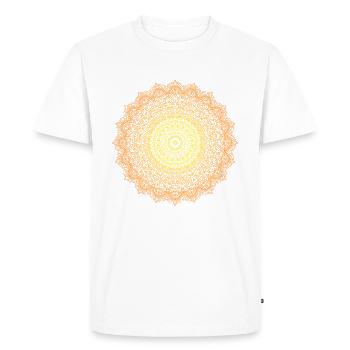 Yogi, Prana mandala orange - T-shirt Premium bio Homme - blanc - Devant - Nico (187cm)